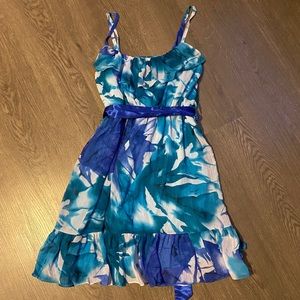 Flowy Blue Floral Summer Dress